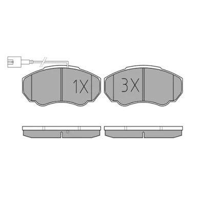 Image de MEYLE 025 239 1719/PD Jeu de plaquettes frein PD Quality Essieu avant contact signal d&#039;usure inclus avec tôle anti bruit