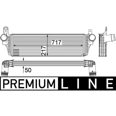 Image de MAHLE ORIGINAL CI 242 000P Intercooler VOLKSWAGEN: Transporter 5, 5 Bus, Multivan (7HM