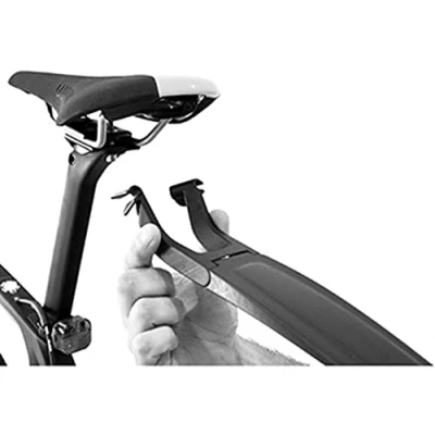 Image de POLISPORT 8623700001 Garde Boue arrière S Mud modèle Long Universel pour vélos Gravel et Route avec Roues de 28&quot; Couleur Noir