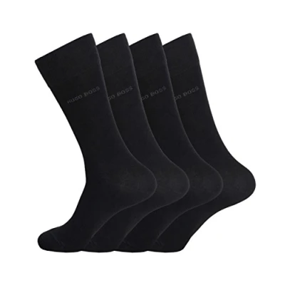 Image de Hugo Boss 50272214 Lot de 4 paires chaussettes pour homme Business Allround RS Uni Noir 43