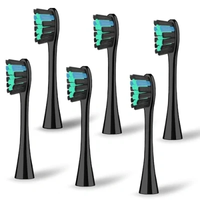 Image de Copimy têtes de brosse à dents Electrique Compatible avec My Variations, 6 compatibles électriques MyVariations tete rechange brossettes (noir)