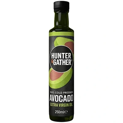 Image de Hunter &amp; Gather Huile d&#039;avocat Extra Vierge Pressé à froid, non raffiné et mis en bouteille 100% naturelle Versatile pour arroser, réfrigérateur dimmergé, 250 ml