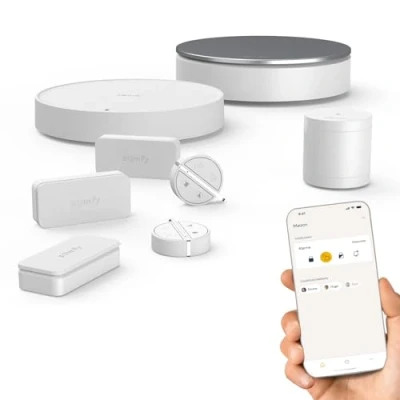 Image de Somfy 1875280 Home Alarm Essential Système d&#039;Alarme Maison sans Fil Connecté Wifi 3 IntelliTAG 1 détecteur de mouvement 2 badges télécommandes Compatible Alexa, Assistant Google et TaHoma