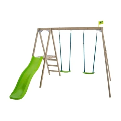 Image de Station thymélée tp toys 2 balancoires / toboggan kit d&#039;ancrage h.200 cm