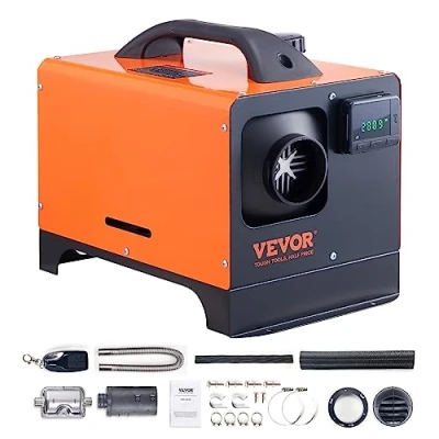 Image de VEVOR Chauffage Diesel Tout en Un Portable 12 V 5 8 KW 0,16 0,52 L/h Réchauffeur d&#039;air 36 ℃ Réglable 15 20 m² Contrôle Intelligente LCD Télécommande Réservoir L pour Bateau Auto Intérieur