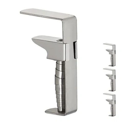 Image de Relaxdays Pince a nappe, lot de 4, réglable, pour des tables épaisses, inox, jusqu’à une épaisseur 4,2 cm, argenté