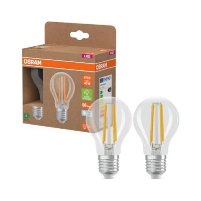 Image de OSRAM Energy Class en forme d&#039;ampouclassique, 2,2 W / 470 lm, EEK A, lumière blanc froid (4000 K), CRI 80, verre transparent sans plomb, culot E27, IP20, diamètre 60 mm, Clear