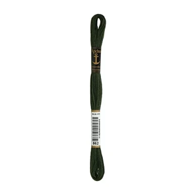 Image de Anchor 233075 4635000 00862 Fil à Broder en Coton Vert Russe 3 g