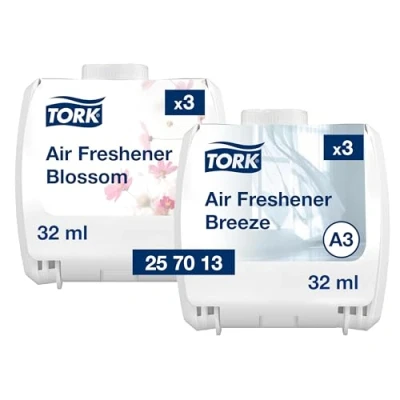 Image de Tork Désodorisant en continu pack 2 parfums A3, neutralisateur d&#039;odeurs, 3 consommables Brise et Floral, 257013