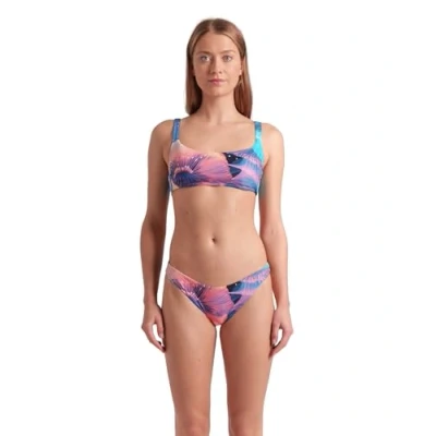 Image de Arena Water Prints Bikini Femme à Bralette, Maillot de Bain pour la Plage et Piscine en Tissu Élastique Recyclé Séchage Rapide, avec Bonnets Amovibles Top Lacet