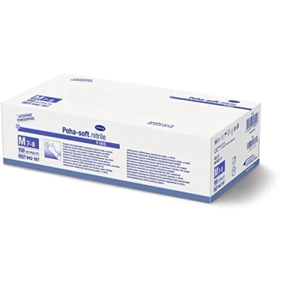 Image de Peha soft Nitrile Fino gants d&#039;Examen en Non Poudrés Conformes Aux Normes Européennes EPI catégorie III Taille M Boîte de 150
