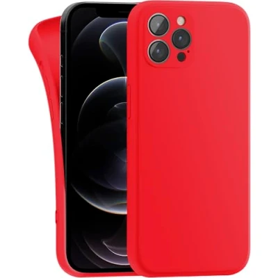 Image de MyGadget Coque Compatible avec Apple iPhone 12 Pro Max Case TPU Souple &amp; Soft Cover Protection Extra Fine Légère Étui Coloré Anti Choc et Rayures Rouge