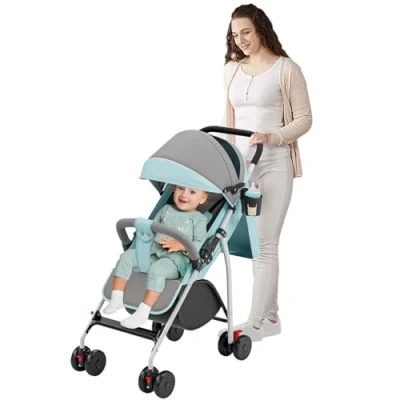Image de Poussette canne compacte Ingenious,avec position allongée,de la naissance à 4 ans (Jusqu’à 25 kg), canapé, avec moustiquaire, porte gobelet BLEU