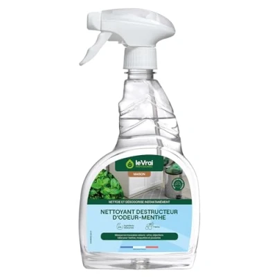 Image de LE VRAI PROFESSIONNEL Nettoyant Destructeur d&#039;Odeur Menthe Multi Surfaces Élimine Odeurs Tenaces Fabrication Française Pulvérisateur 750 ml