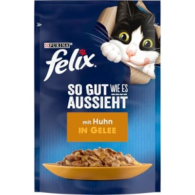 Image de FELIX Nourriture pour Chat Humide en gelée, avec Poulet, Lot de 26 (26 x 85 g)