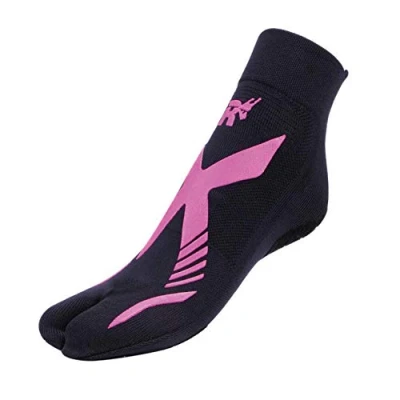 Image de R EVENGE Chaussette technique Pool 1 Finger active en piscine et sur surfaces humides, antidérapante, anti bactérienne, idéale pour la natation Aquagym, HYDROBIKE,, Noir/fuchsia, M