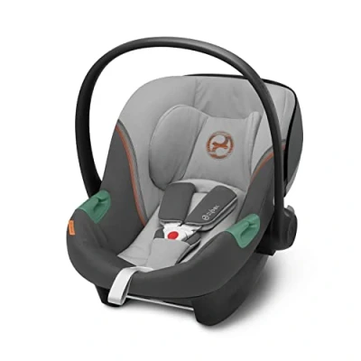 Image de CYBEX Gold Coque Aton S2 i Size, De la naissance à environ 24 mois, Max. 13 kg, Coussin Réducteur pour Nouveau né inclus, Compatible SensorSafe, Lava Grey