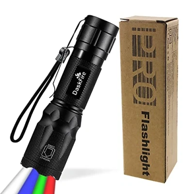 Image de Lampe Torche 4 en 1 Super Bright 900 Lumen Rouge &amp; Vert Lumière Bleue de Poche Multifonctionnelle Réglable Focus Imperméable