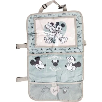 Image de TataWay in viaggio si cresce Disney Proteggisedile portaoggetti Tablet Organizer auto per bambini di colore grigio e rosa con i simpatici topolini Minnie Mickey Mouse