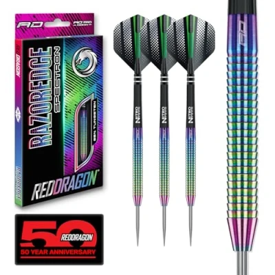 Image de RED DRAGON Razor Edge Spectron Fléchettes en tungstène 23 grammes avec ailettes et tiges (tiges)