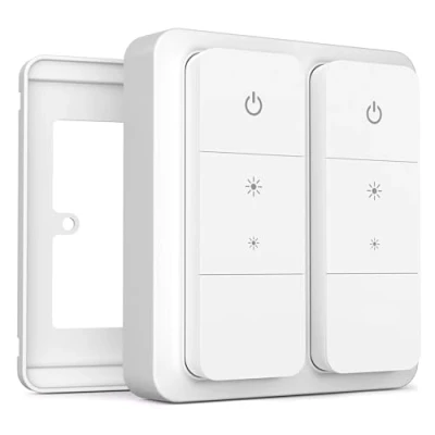 Image de IYOKI® Standard Couvercle d&#039;interrupteur pour Philips Hue Dimmer V2, Compatible avec Switch Cover, Plaque d&#039;adaptation interrupteur à distance, 2 Gang (1 Pack)