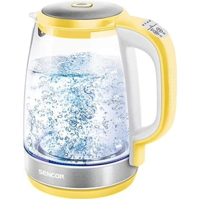 Image de Bouilloire Électrique à Température Variable avec Lumiere LED Interne, 2,0 L Capacité, 2200W, Jaune