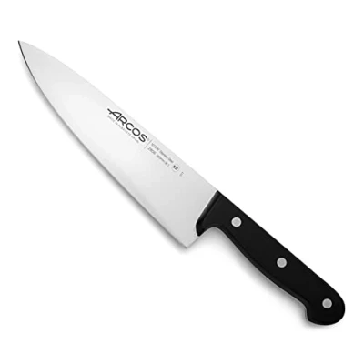 Image de Arcos Séries Universal Couteau du Chef à Découper Lame Acier Inoxydable Nitrum 200 mm avec Alvéolé Manche Polyoxyméthyléne (Pom) Couleur Noir