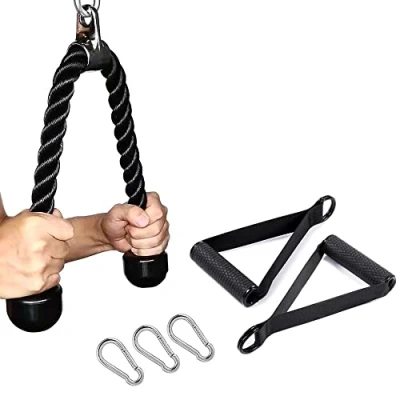 Image de CMYKZONE Corde Triceps Musculation Tricep Rope Set, Avec PoignéE Puissante Et Mousqueton à Mousqueton, Haute Intensité, Bon Effet D&#039;EntraîNement Pour Les En Force Des Bras
