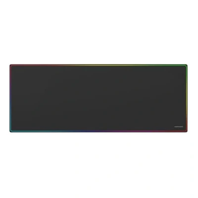 Image de MARSGAMING MMP224 tapis de souris jeu XXL 880 x 330 mm, bords arc en ciel, base antidérapante caoutchouc naturel, surface nanotextile haute précision, flexible, noir
