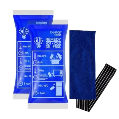 Image de Compresses de gel polyvalents pour chaud/froid universelles réutilisables réfrigérateur et micro ondes avec housses en laine la douleur les blessures (2 sacs 1 couverture)