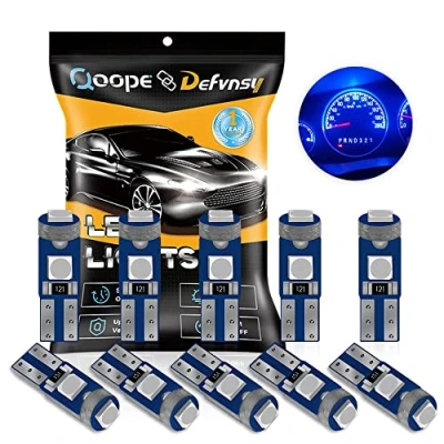 Image de Defvnsy Ampoules T5 LED, Ampoule Tableau de Bord Bleu 286 W3W 73 74 W1.2W 2721 2723 12V 3030 3SMD pour Intérieur Voiture LED Lampe D&#039;instrument Automatique (Pack 10)