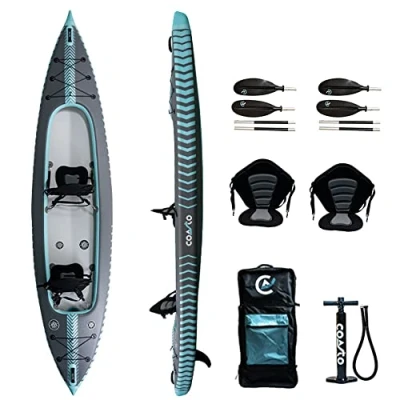 Image de Coasto Kayak Gonflable Capitole Premium 2 Places PB CKC426 Canoë 100% Dropstitch/Haute Pression Charge Maximale 250kg Niveau Intermédiaire Sac de Transport Inclus 426x89 cm (13&#039;9x35)