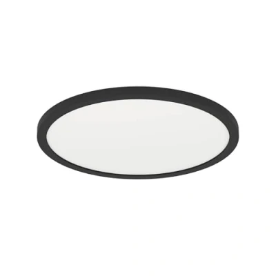 Image de Eglo connect.z Plafonnier LED connecté Rovito Z, Ø 29,5 cm, lampe de plafond contrôlable par appli et commande vocale Alexa, blanc chaud froid, rétro éclairage RGB, dimmable, noir