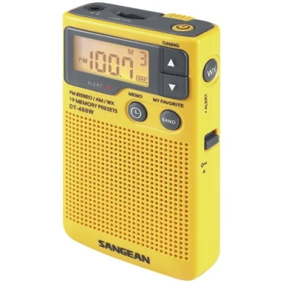 Image de Sangean DT 400W AM/FM Radio de Poche numérique avec Alerte météo Jaune