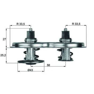 Image de MAHLE ORIGINAL TX 33D Thermostat d&#039;eau 80,87 avec joint d&#039;étanchéite
