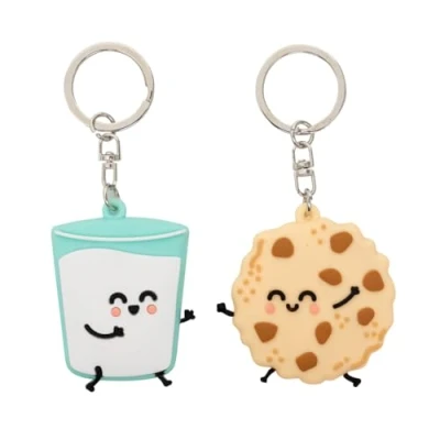 Image de Mr. Wonderful Set of 2 keyrings Glass milk and cookie