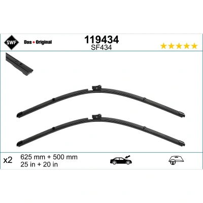 Image de Balai d&#039;essuie glace Swf 119434 avant plat AUDI: Q7, A6 C8 Avant, Berline