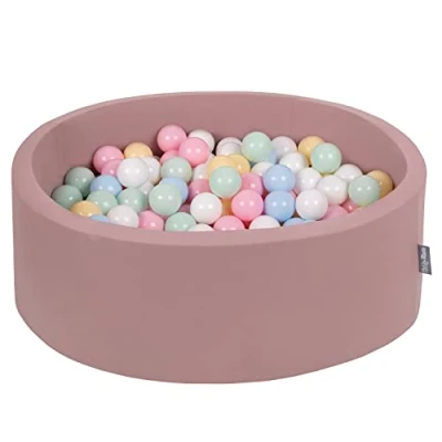 Image de KiddyMoon Piscine À Balles pour Bébé Rond 90X30cm/200 7Cm Fosses Boules Jouet Enfant, Béruée: Bleu Pastel/Jaune Pastel/Blanc/Menthe/Rose Poudre