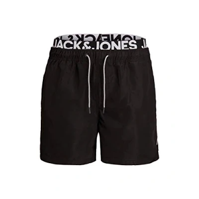 Image de JACK &amp; JONES Jjiaruba Jjswimshorts AKM DB WB Solid Maillot de Bain, Blazer Bleu Marine, L Hommes