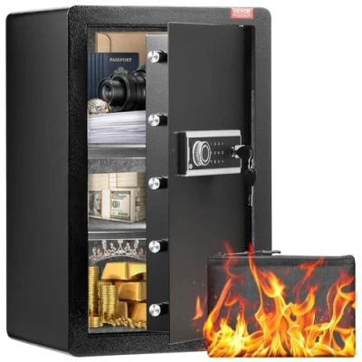 Image de Coffre fort à Double Porte 113 L VEVOR avec Sac Ignifuge, Clés pour Argent, Documents, Bijoux, Objets de Valeur