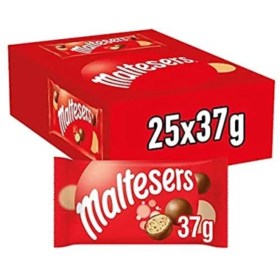 Image de Maltesers Balles croustillantes au malt recouvertes de chocolat lait, 25 sachets pralines chacune 37 g : total 925