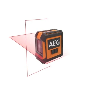 Image de AEG Niveau laser croix, portée 15 m, rouge, 2 lignes, avec 1 adaptateur, piles AA, pochette de rangement, bande velcro, en carton CLR215 B
