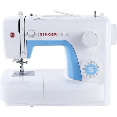 Image de Singer Simple 3221 Machine à Coudre Blanche/Bleue 21 Programmes
