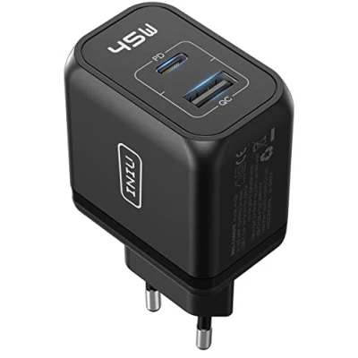 Image de INIU USB C Chargeur 45W, Super Rapide Compact 2 Ports Type &amp; A pour Samsung Galaxy S22/S22 Ultra/S22+ iPhone 15 Pro Max 14 Plus 13 12, Steam Deck Pixel iPad MacBook etc.