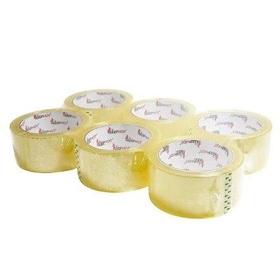 Image de Ruban adhésif solide et transparent résistant à usage général pour colis lourds, emballage, expédition déménagement Épais sécurisé 48 mm x 66 m (6)