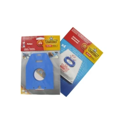 Image de Boite de 4 sacs aspirateurs universels Top Filter avec Adaptateur Click Bag pour Philips 070