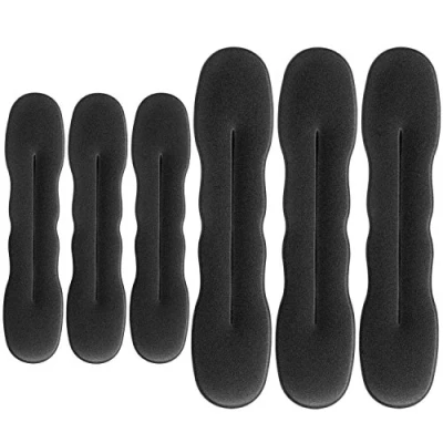 Image de 6 Pièces Cheveux Bun Maker Clip Chignon Éponge Styling Donut Buns Outils de à Bouclés Cheveux, 3 Large et Petite (Noir)
