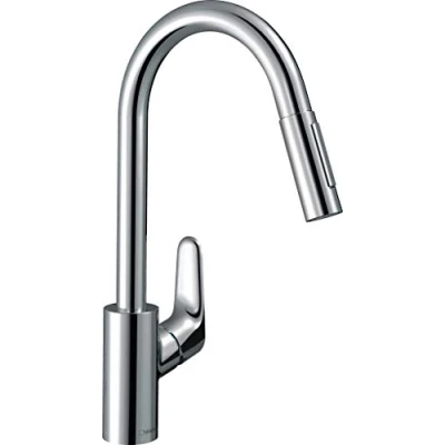 Image de hansgrohe Focus M41 Mitigeur de cuisine 240, avec douchette extractible 2 jets, sBox, aspect acier inox, 73880800