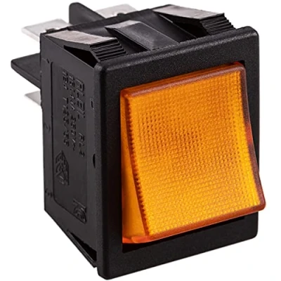 Image de BeMatik Interrupteur à Bascule Ambre Lumineux DPST 4 Broches