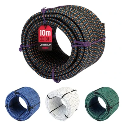 Image de MAGMA Rouleau de Corde Elastique Diamètre 8 mm Sport Nautique, Survie, Voile, Bateau, Camping, Bâche pour Intérieur et Extérieur: Randonnée, Bivouac, Jardin (50, Noir)